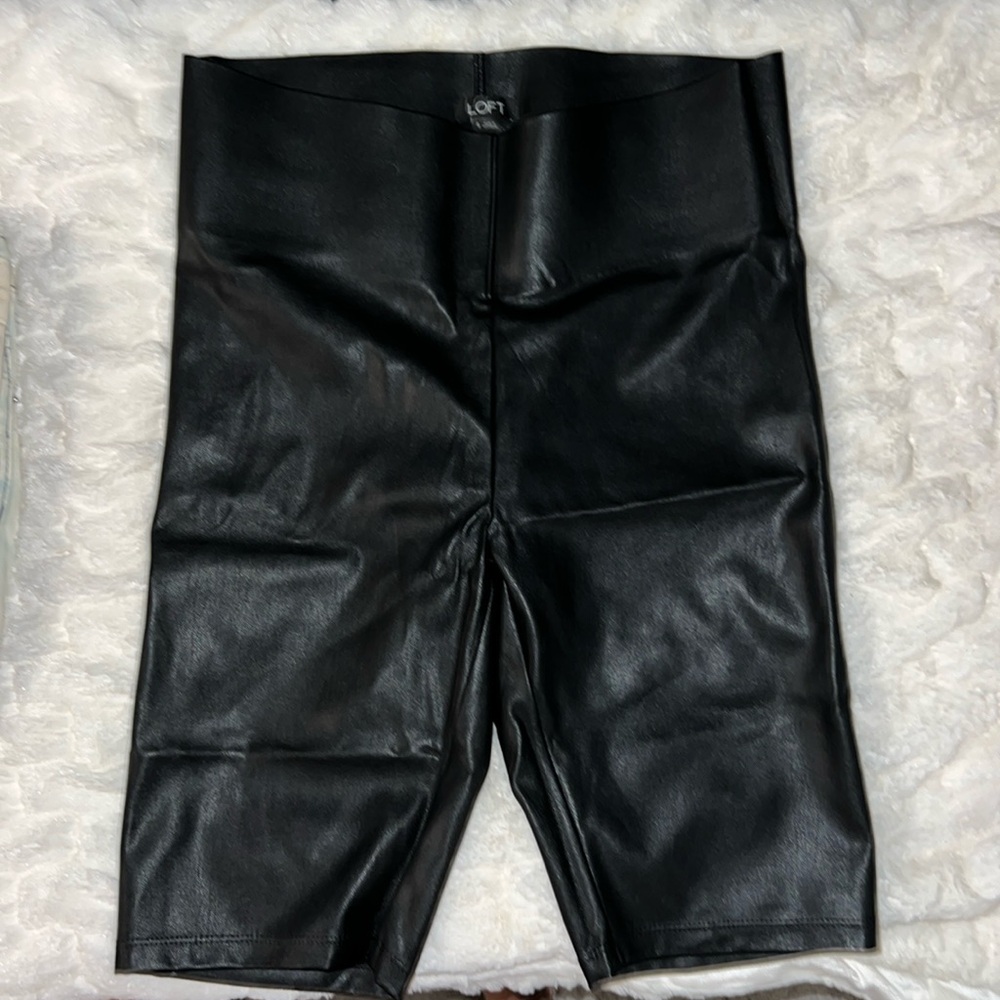 Loft faux leather biker shorts